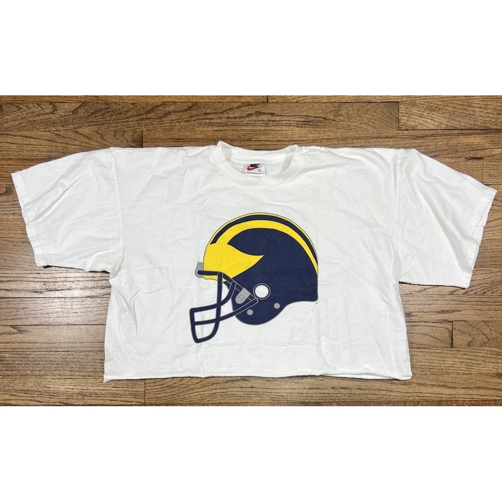 Vintage Michigan Wolverines Helmet 90s Nike T-Shirt NCAA Football Men's Sz XL